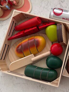 Melissa & Doug Cutting Food - Play Food Set With 25+ Hand-Painted Wooden Pieces